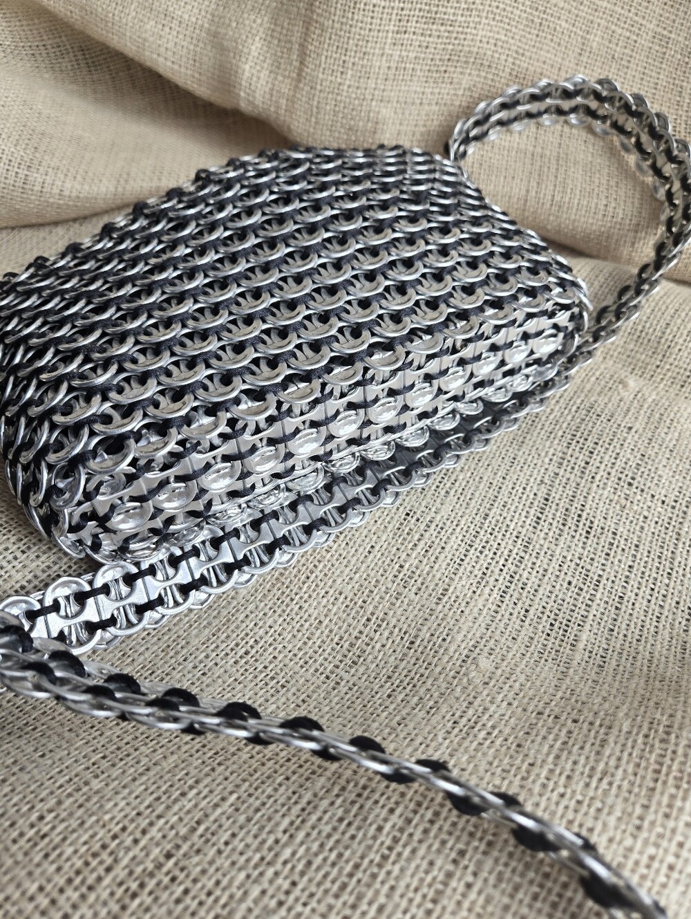 🆕Recycled Aluminum Soda Can PullTab Handbag Purse